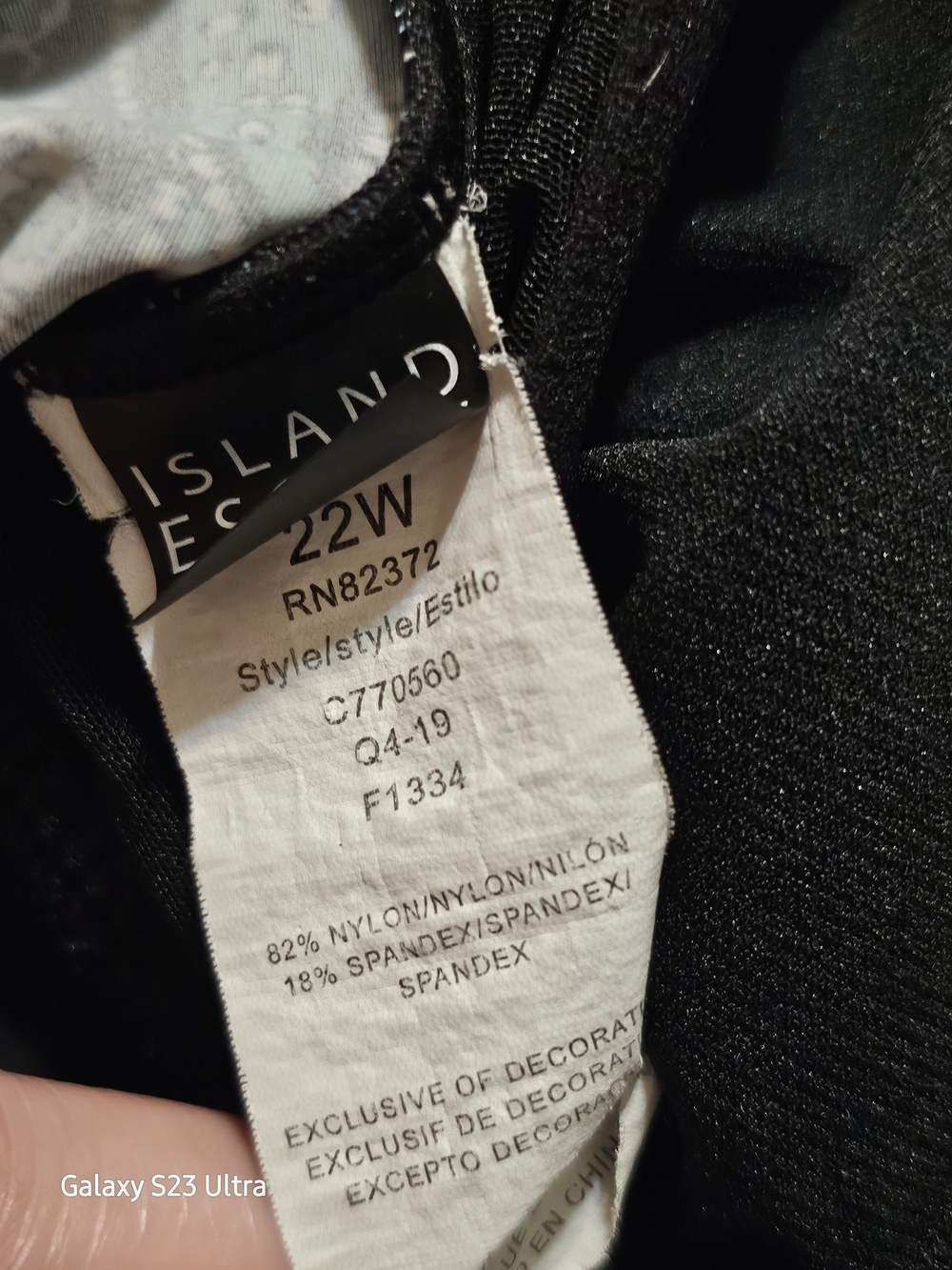 Island Escape Plus Size Printed 3-Tiered Tankini Black Multi 22W - Picture 4 of 5